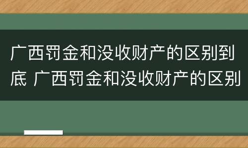 广西罚金和没收财产的区别到底 广西罚金和没收财产的区别到底是什么