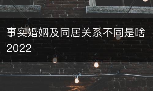事实婚姻及同居关系不同是啥2022