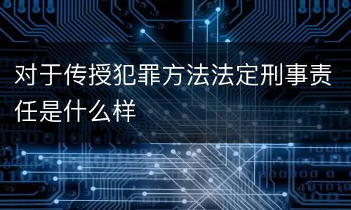 对于传授犯罪方法法定刑事责任是什么样