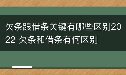 欠条跟借条关键有哪些区别2022 欠条和借条有何区别