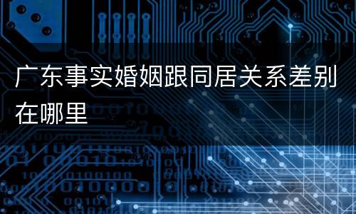 广东事实婚姻跟同居关系差别在哪里