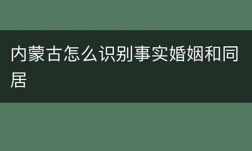 内蒙古怎么识别事实婚姻和同居