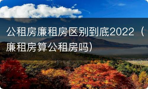 公租房廉租房区别到底2022（廉租房算公租房吗）