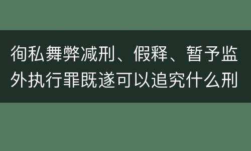 徇私舞弊减刑、假释、暂予监外执行罪既遂可以追究什么刑事责任