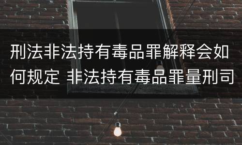 刑法非法持有毒品罪解释会如何规定 非法持有毒品罪量刑司法解释