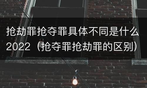 抢劫罪抢夺罪具体不同是什么2022（抢夺罪抢劫罪的区别）