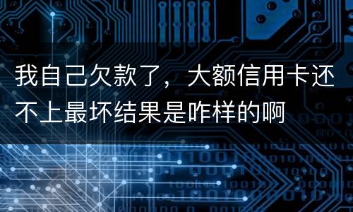 我自己欠款了，大额信用卡还不上最坏结果是咋样的啊