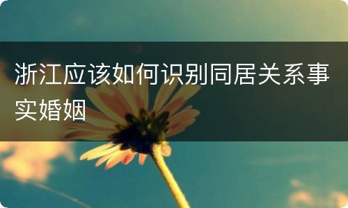 浙江应该如何识别同居关系事实婚姻
