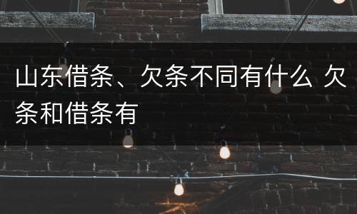 山东借条、欠条不同有什么 欠条和借条有