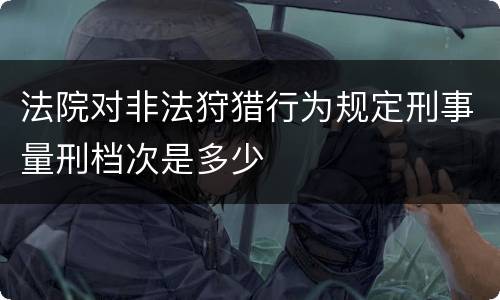 法院对非法狩猎行为规定刑事量刑档次是多少