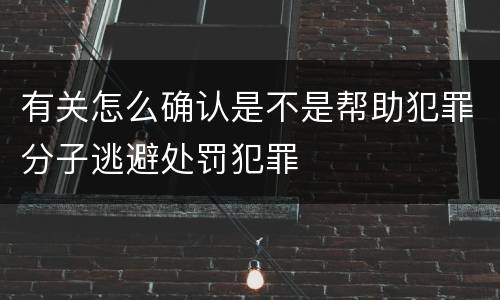 有关怎么确认是不是帮助犯罪分子逃避处罚犯罪
