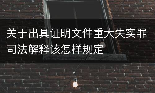 关于出具证明文件重大失实罪司法解释该怎样规定