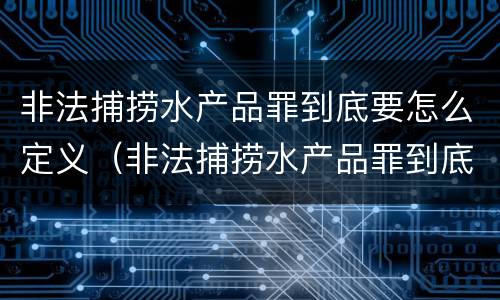 非法捕捞水产品罪到底要怎么定义（非法捕捞水产品罪到底要怎么定义呢）