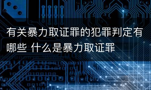 有关暴力取证罪的犯罪判定有哪些 什么是暴力取证罪