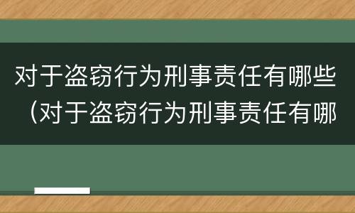 对于盗窃行为刑事责任有哪些（对于盗窃行为刑事责任有哪些规定）