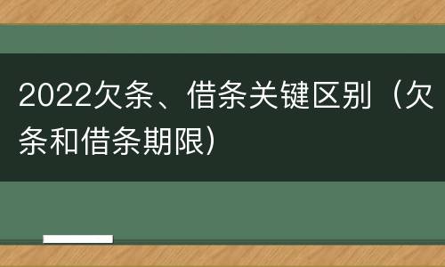 2022欠条、借条关键区别（欠条和借条期限）