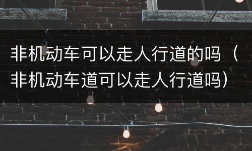 非机动车可以走人行道的吗（非机动车道可以走人行道吗）