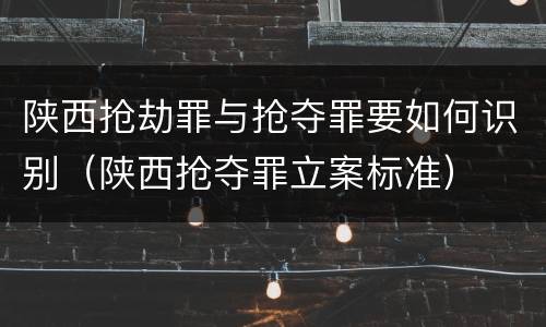陕西抢劫罪与抢夺罪要如何识别（陕西抢夺罪立案标准）