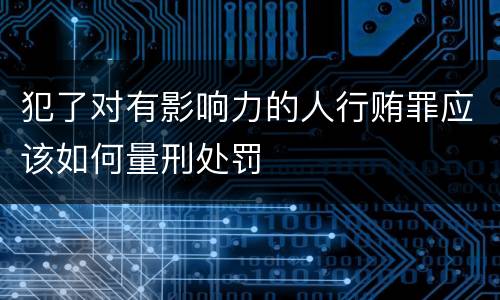 犯了对有影响力的人行贿罪应该如何量刑处罚