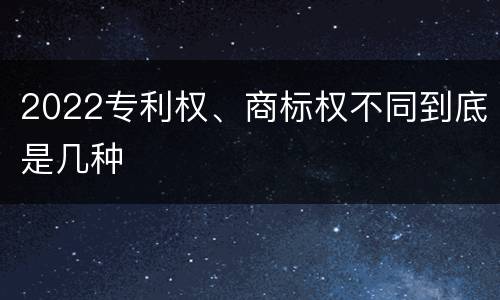 2022专利权、商标权不同到底是几种