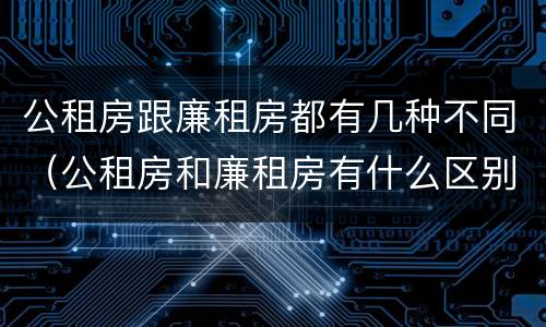 公租房跟廉租房都有几种不同（公租房和廉租房有什么区别吗）