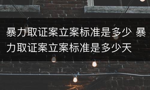 暴力取证案立案标准是多少 暴力取证案立案标准是多少天