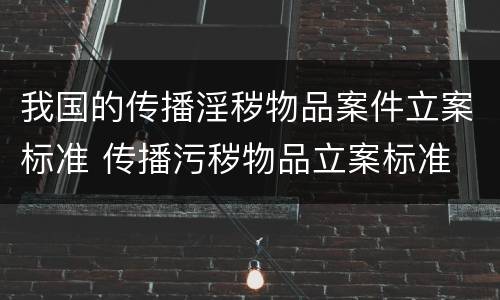 我国的传播淫秽物品案件立案标准 传播污秽物品立案标准
