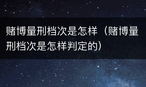 赌博量刑档次是怎样（赌博量刑档次是怎样判定的）