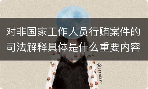 对非国家工作人员行贿案件的司法解释具体是什么重要内容