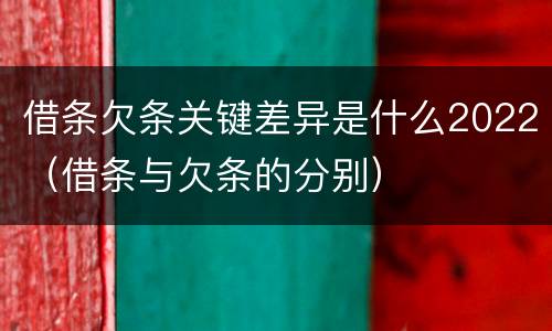 借条欠条关键差异是什么2022（借条与欠条的分别）