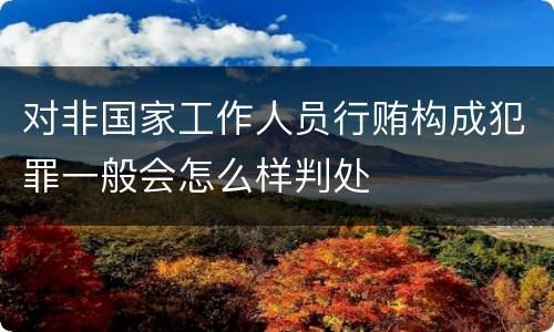 对非国家工作人员行贿构成犯罪一般会怎么样判处
