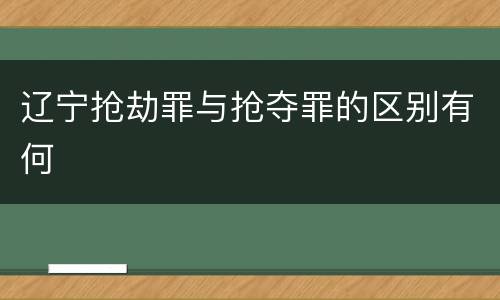 辽宁抢劫罪与抢夺罪的区别有何
