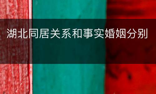 湖北同居关系和事实婚姻分别