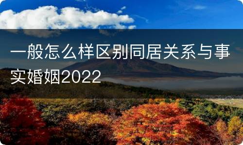 一般怎么样区别同居关系与事实婚姻2022