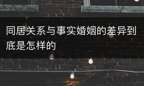 同居关系与事实婚姻的差异到底是怎样的