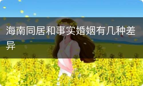 海南同居和事实婚姻有几种差异