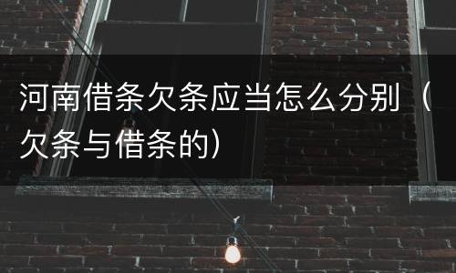 河南借条欠条应当怎么分别（欠条与借条的）