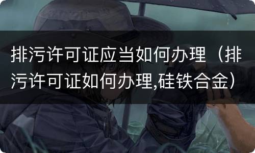 排污许可证应当如何办理（排污许可证如何办理,硅铁合金）