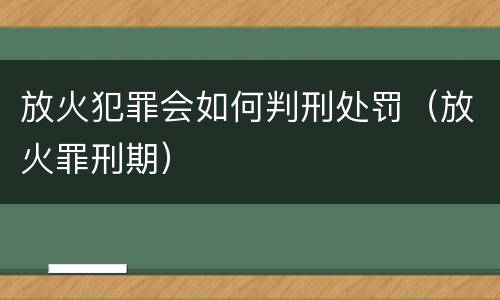 放火犯罪会如何判刑处罚（放火罪刑期）