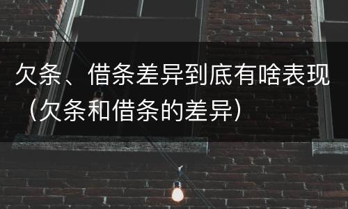 欠条、借条差异到底有啥表现（欠条和借条的差异）