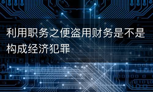 利用职务之便盗用财务是不是构成经济犯罪