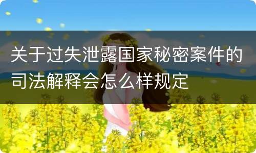 关于过失泄露国家秘密案件的司法解释会怎么样规定