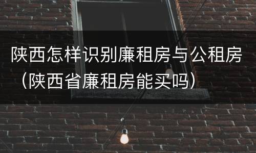 陕西怎样识别廉租房与公租房（陕西省廉租房能买吗）