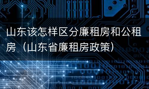 山东该怎样区分廉租房和公租房（山东省廉租房政策）