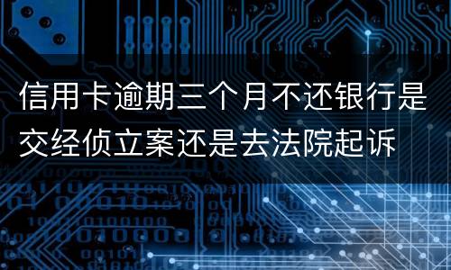 信用卡逾期三个月不还银行是交经侦立案还是去法院起诉