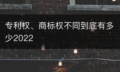 专利权、商标权不同到底有多少2022