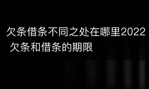 欠条借条不同之处在哪里2022 欠条和借条的期限