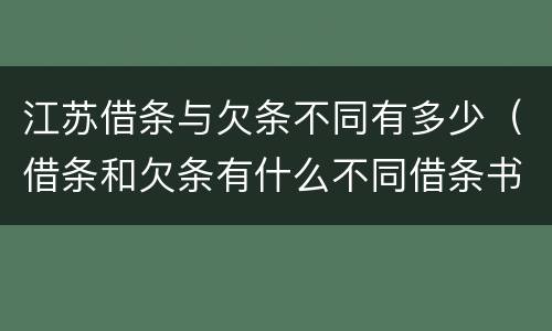 江苏借条与欠条不同有多少（借条和欠条有什么不同借条书写）