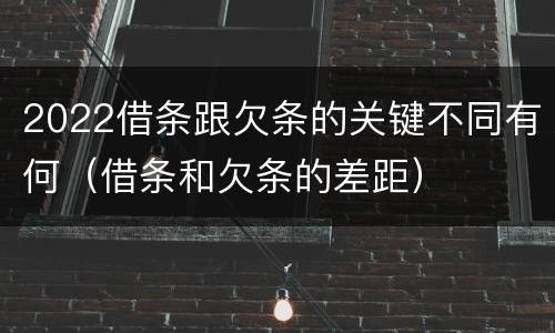 2022借条跟欠条的关键不同有何（借条和欠条的差距）