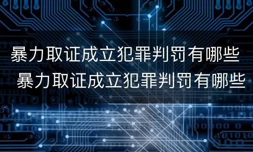 暴力取证成立犯罪判罚有哪些 暴力取证成立犯罪判罚有哪些规定